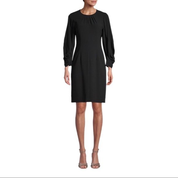 Kobi Halperin Jemima Ruched-Sleeve Dress Black 12
